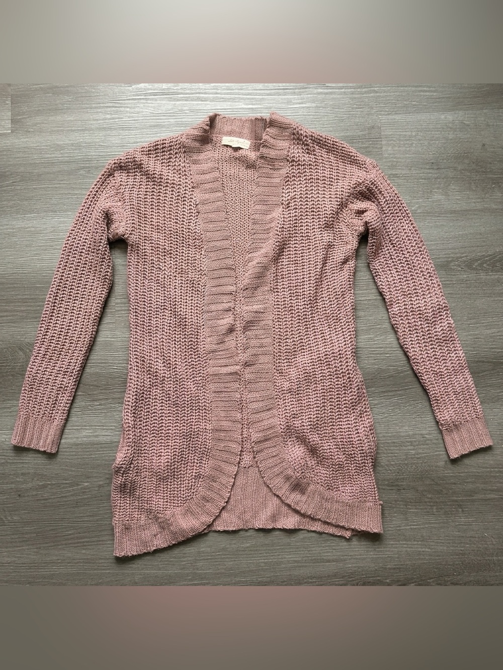 Ultra Flirt dusty pink knit open cardigan sweater - size XL